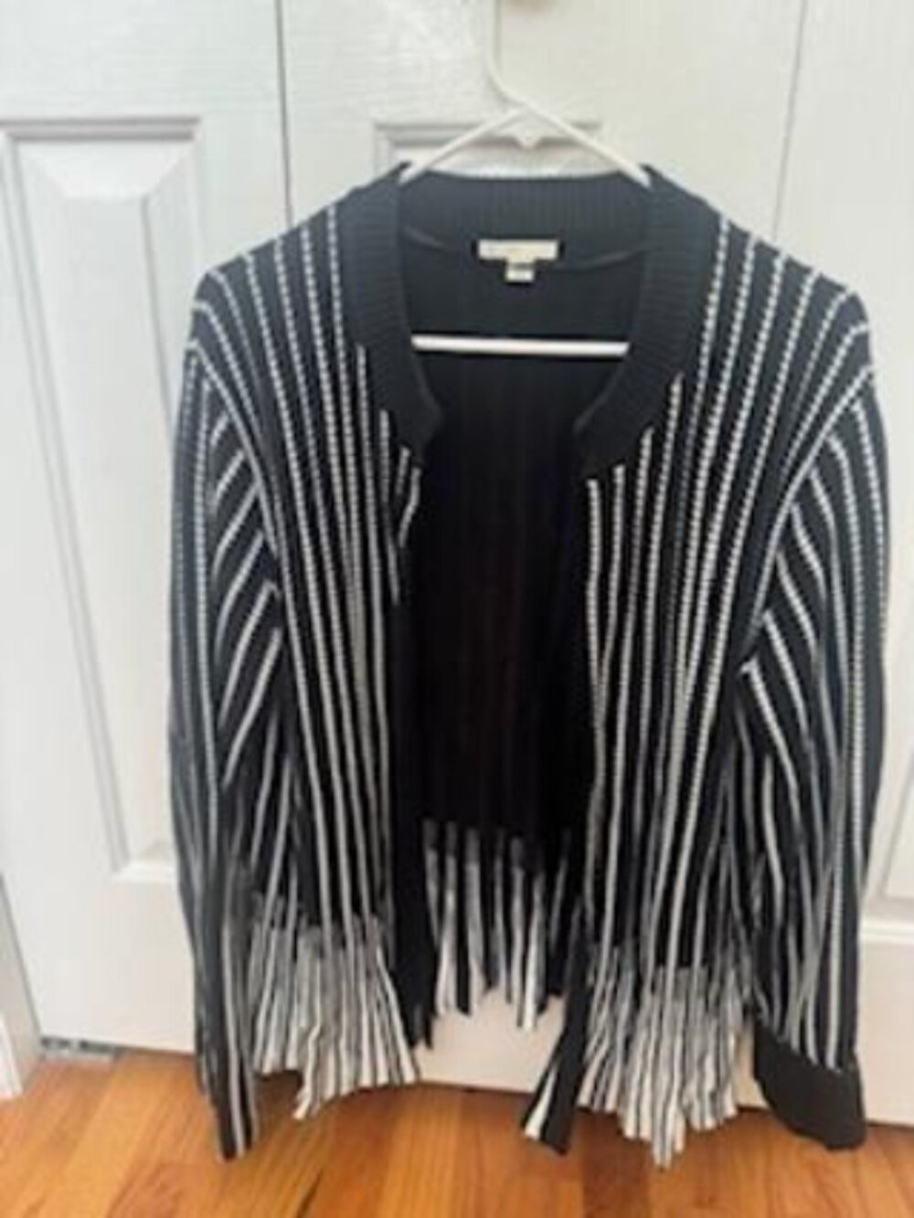 Cato Black and White Knit Flared Cardigan XL